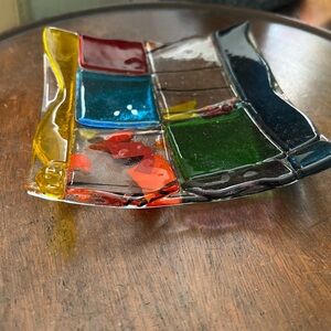 Colorful Glass Art Plate